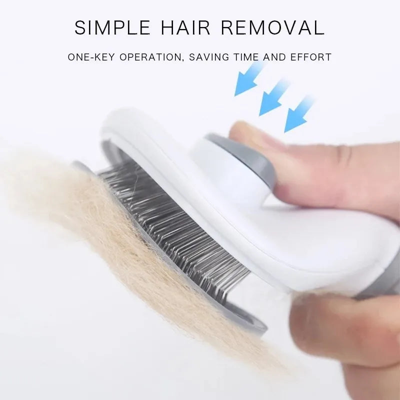 🐾 Self-Cleaning Pet Hair Remover Brush – Grooming Comb for Dogs & Cats