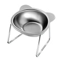 Elevated Stainless Steel Cat Bowl – 15° Tilted Neck Guard Healthy Feeding Bowl