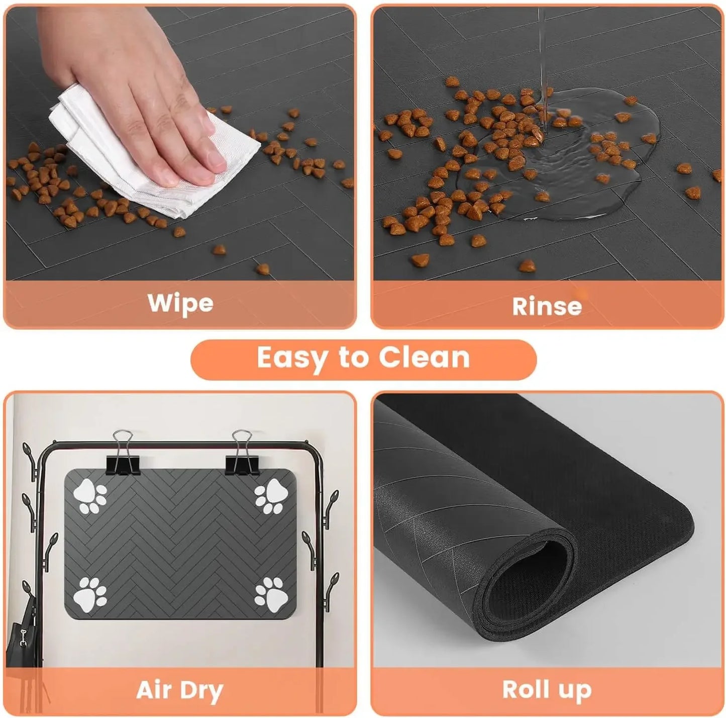 🐾 Pet Feeding Mat – Absorbent, Quick-Dry Placemat with Waterproof Rubber Backing for Dogs & Cats