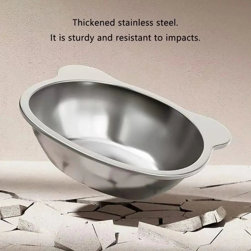 Elevated Stainless Steel Cat Bowl – 15° Tilted Neck Guard Healthy Feeding Bowl