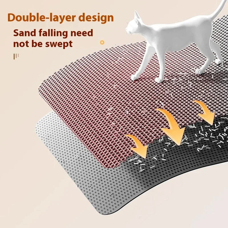 Premium Large Cat Litter Mat – 90x60CM Waterproof & Non-Slip 🐾