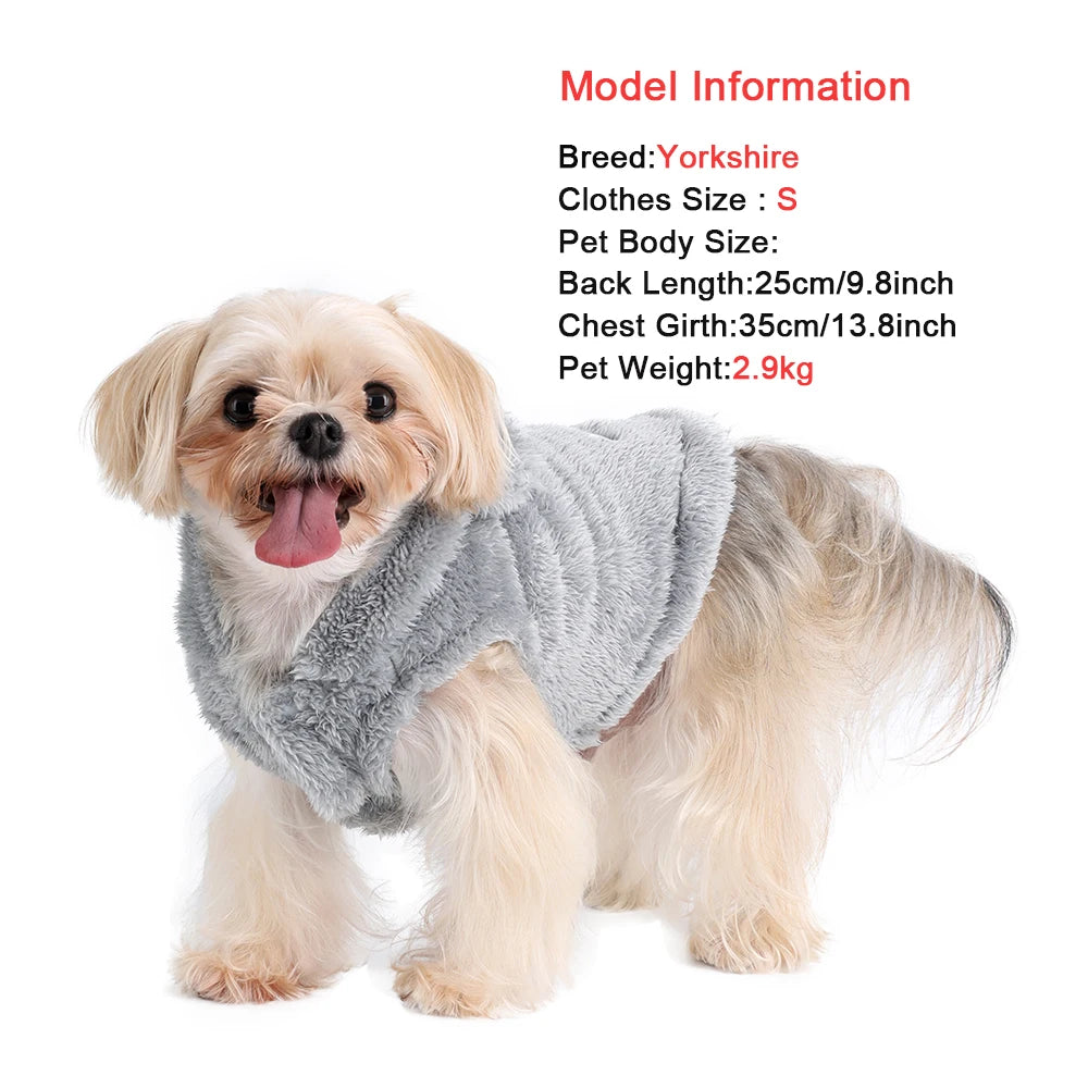 Soft Fleece Pet Dog Hoodie – Cozy Winter Jacket for Small & Medium Dogs 🐾