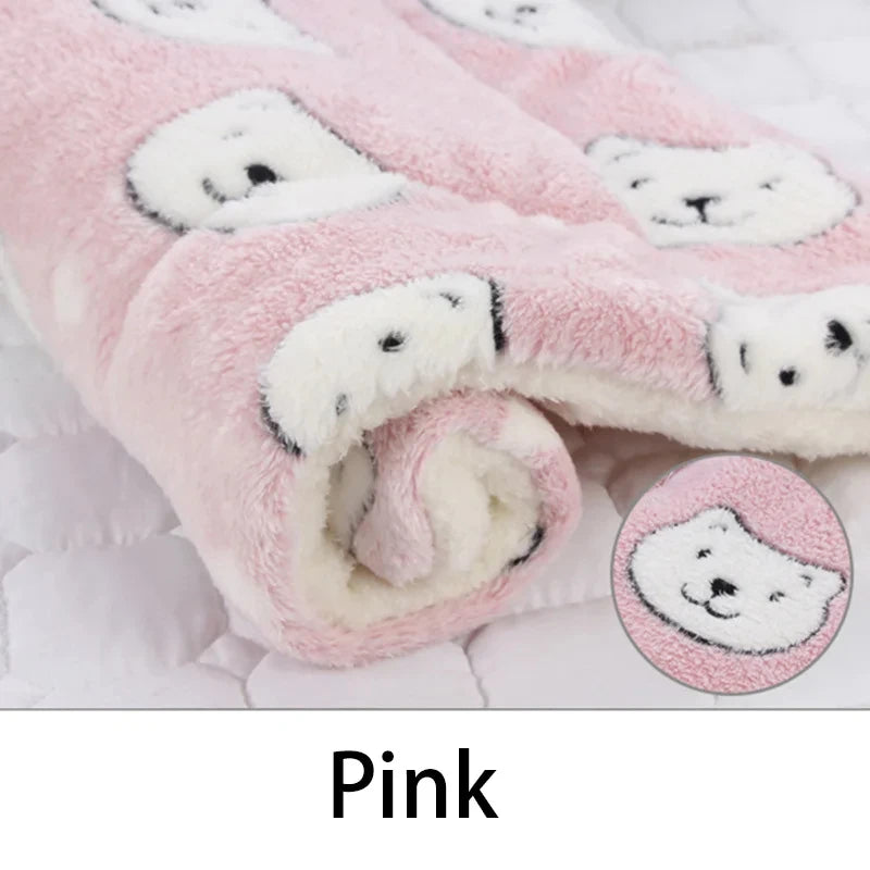 🐾 Flannel Pet Sleeping Mat – Soft Winter Dog & Cat Bed