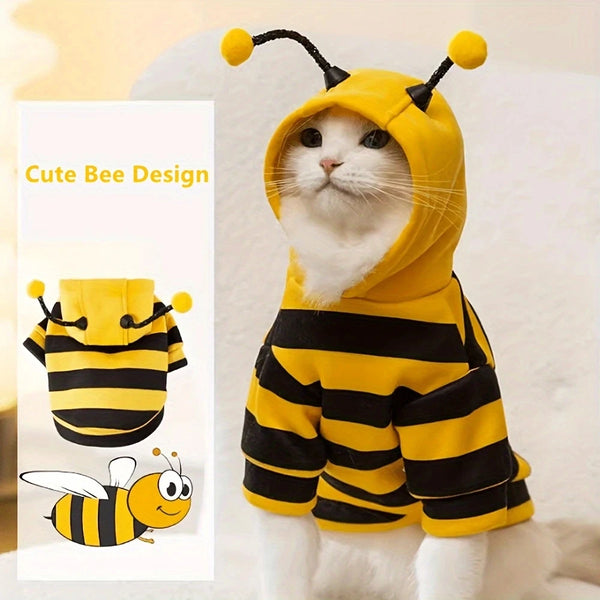 Bee Pet Puppy Coat Apparel Outfit Dog Halloween Hoodies Winter Cat Cosplay