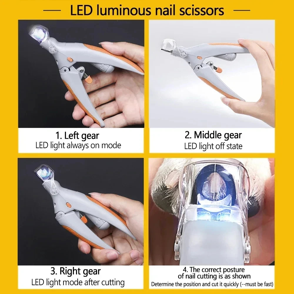 Professional LED Pet Nail Clipper Scissors for Cats & Dogs 🐾