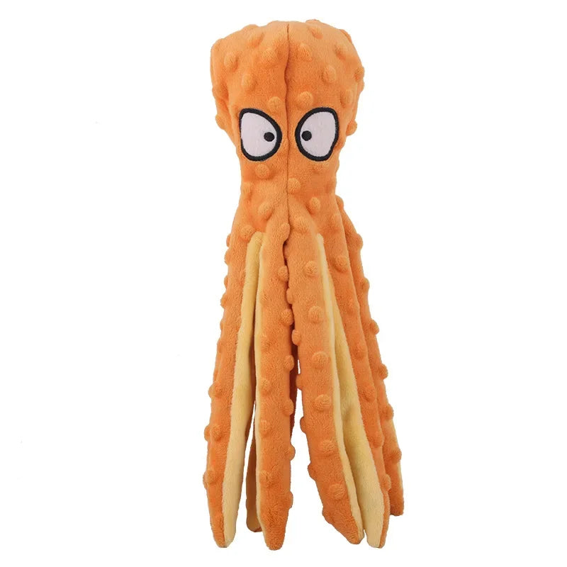 🐙 Dog Squeaky Octopus Toy – Durable Plush Chew & Teething Toy