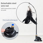 🐱 Cat Teaser Stick with Bell – Interactive Feather Toy for Cats