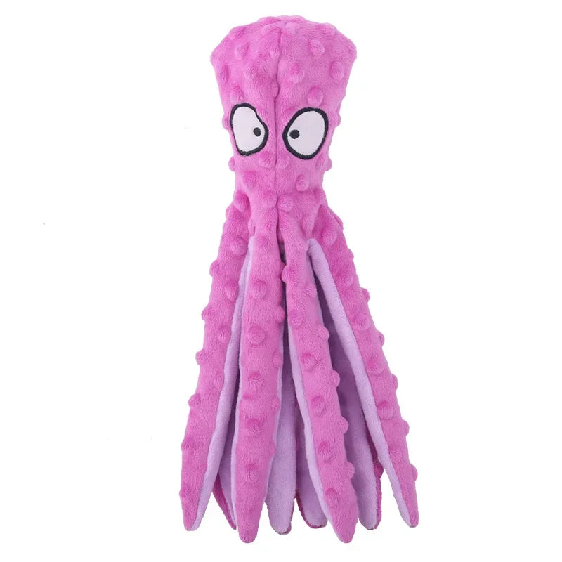 🐙 Dog Squeaky Octopus Toy – Durable Plush Chew & Teething Toy