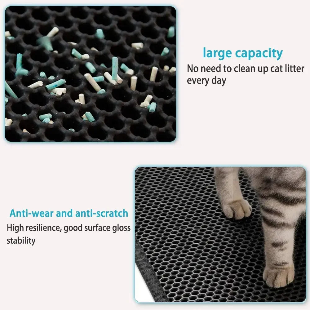 Cat Litter Mat With Gift – Double Layer Waterproof Non-Slip Mat for Cats