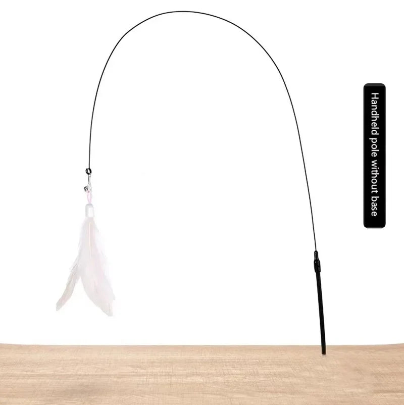 🐱 Cat Teaser Stick with Bell – Interactive Feather Toy for Cats