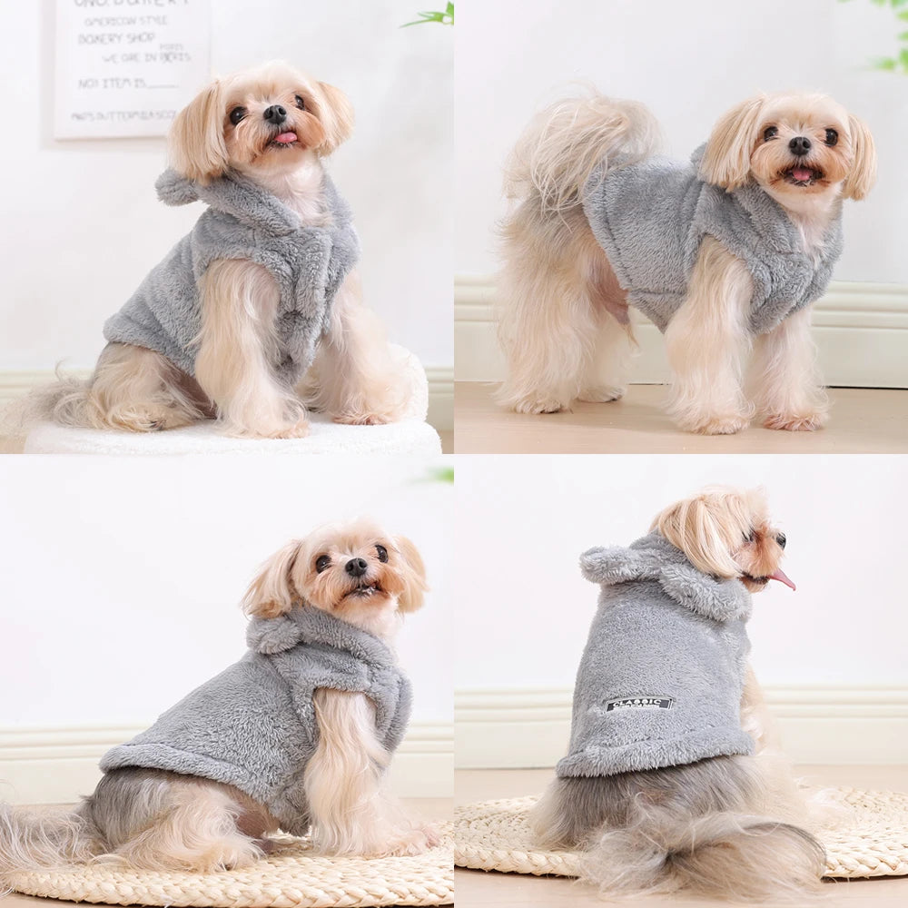 Soft Fleece Pet Dog Hoodie – Cozy Winter Jacket for Small & Medium Dogs 🐾