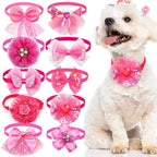 🎀 10pcs Pet Dog Bow Collar – Adjustable & Fashionable
