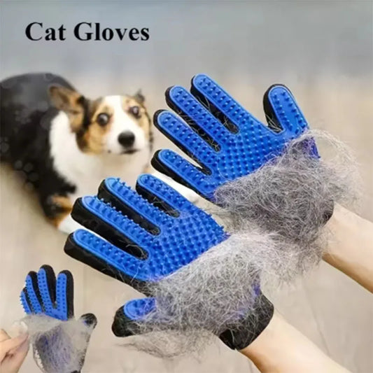 🐾 Pet Hair Glove Comb – Silicone Grooming, Deshedding & Massage Brush for Dogs & Cats