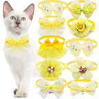 🎀 10pcs Pet Dog Bow Collar – Adjustable & Fashionable
