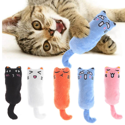 Cute Catnip Plush Toy – Interactive Squeaky Cat Toy for Kittens 🐱