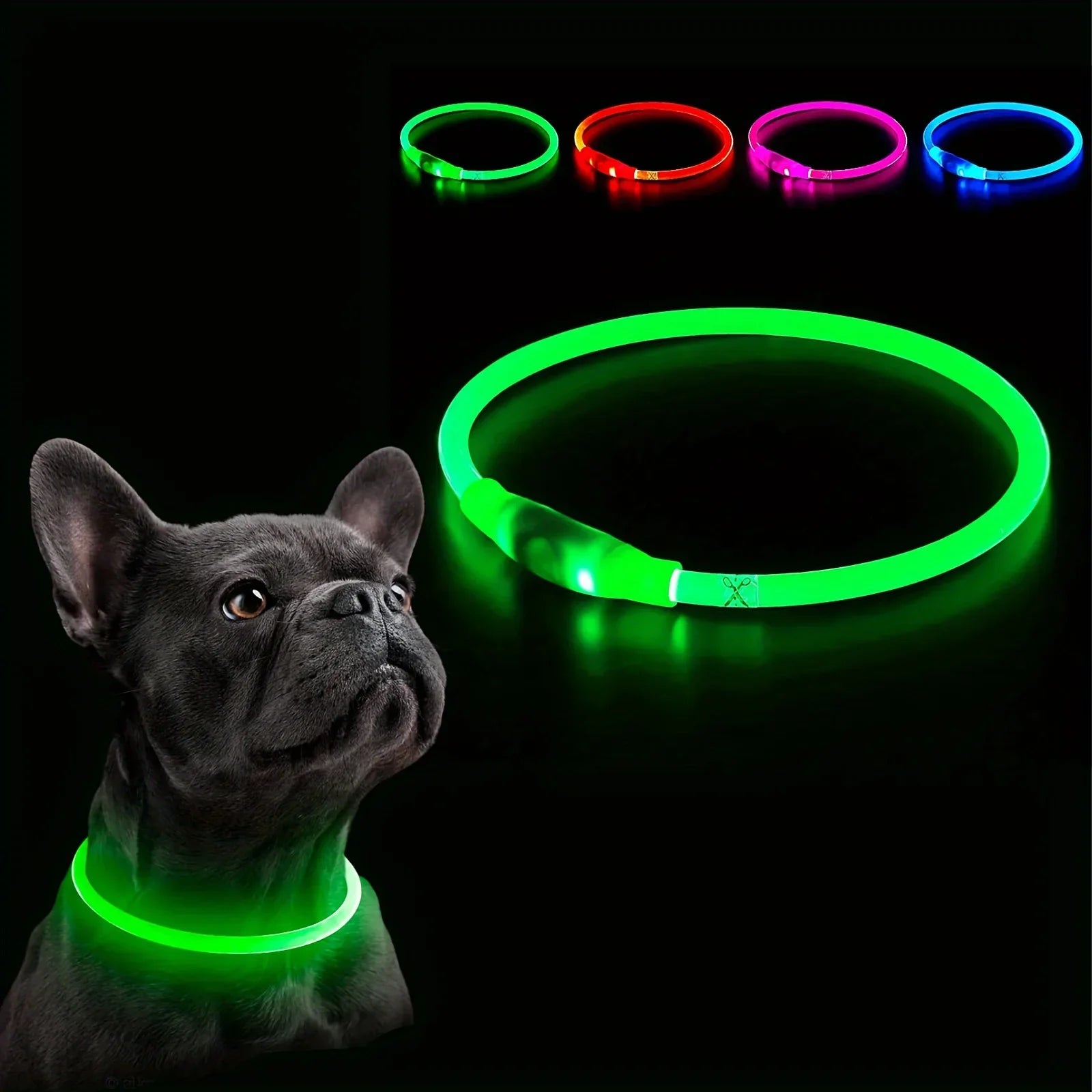 🐶 LED Light Dog Collar – USB Rechargeable, Luminous & Anti-Lost