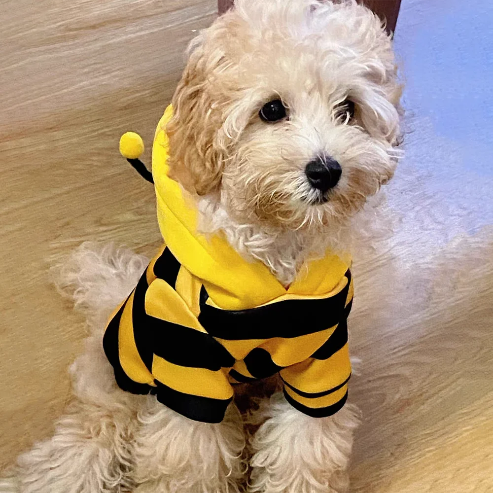 Bee Pet Puppy Coat Apparel Outfit Dog Halloween Hoodies Winter Cat Cosplay