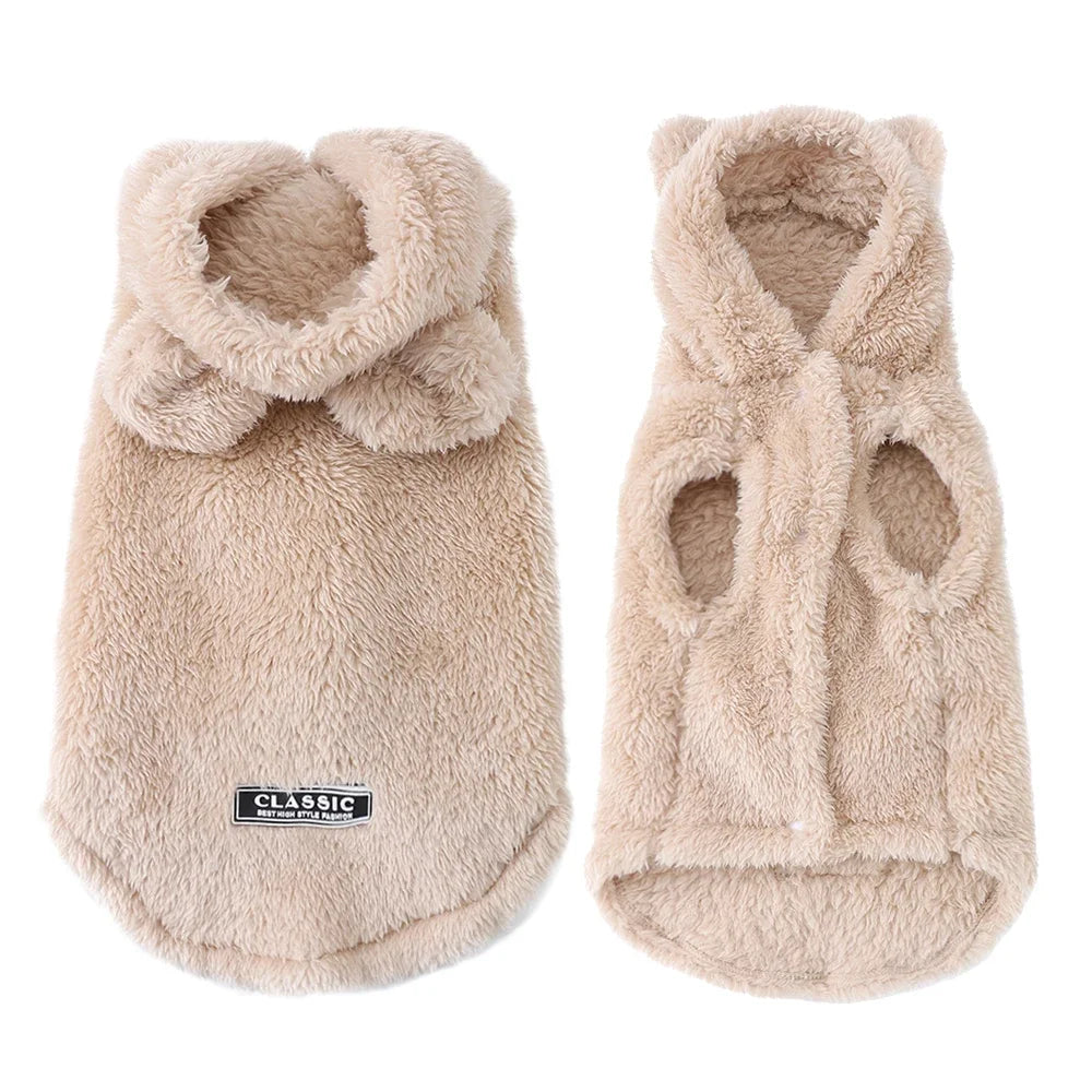 Soft Fleece Pet Dog Hoodie – Cozy Winter Jacket for Small & Medium Dogs 🐾