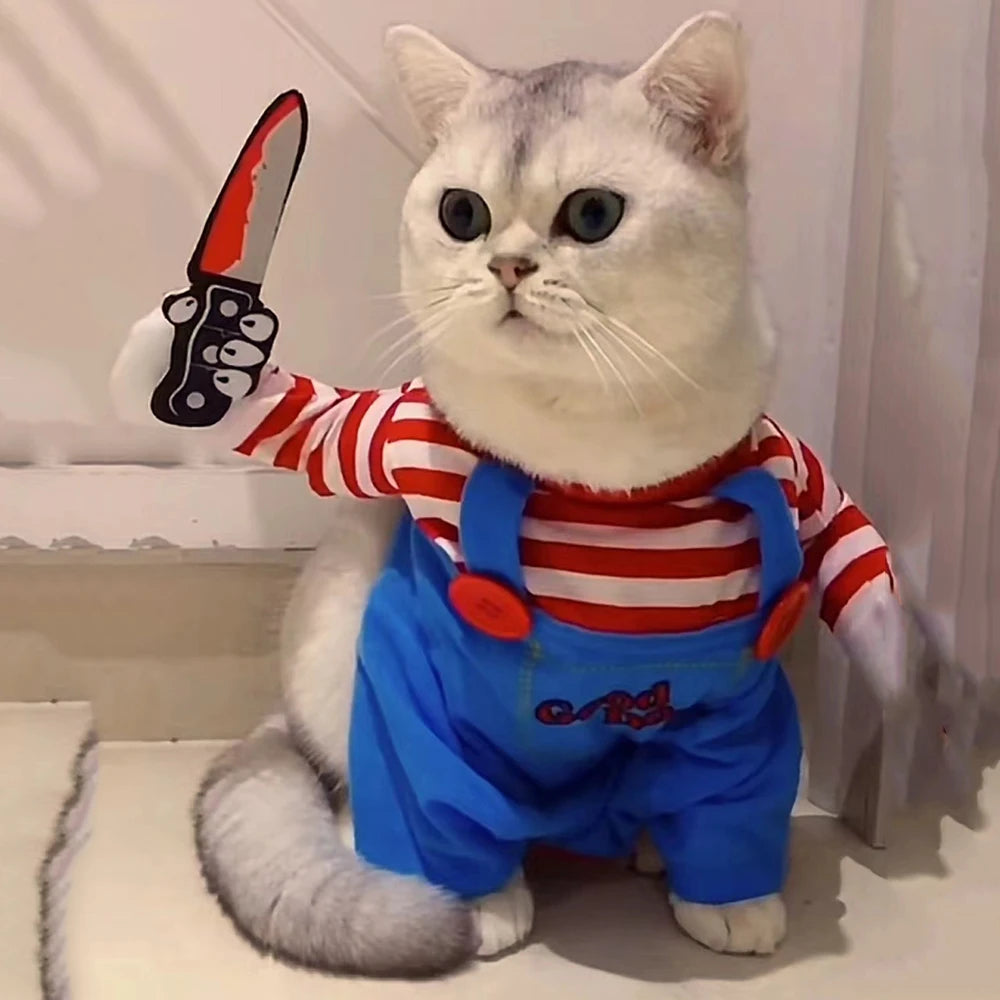 Funny Cat Clothes – Halloween & Cosplay Costume for Small & Medium Pets 🐾🎃