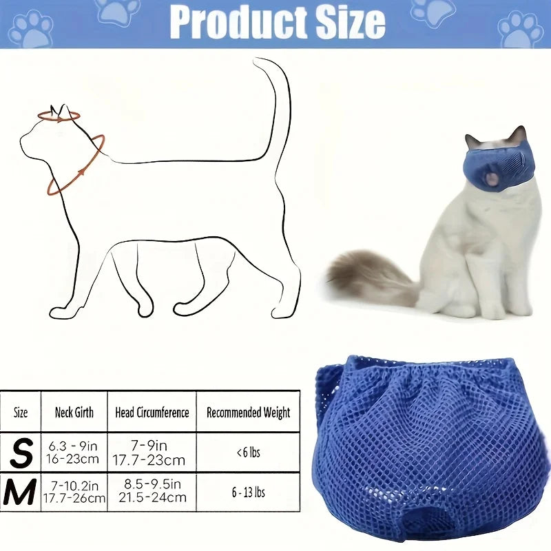 Adjustable Comfortable Cat Muzzle – Safe & Breathable Grooming Accessory