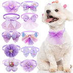 🎀 10pcs Pet Dog Bow Collar – Adjustable & Fashionable
