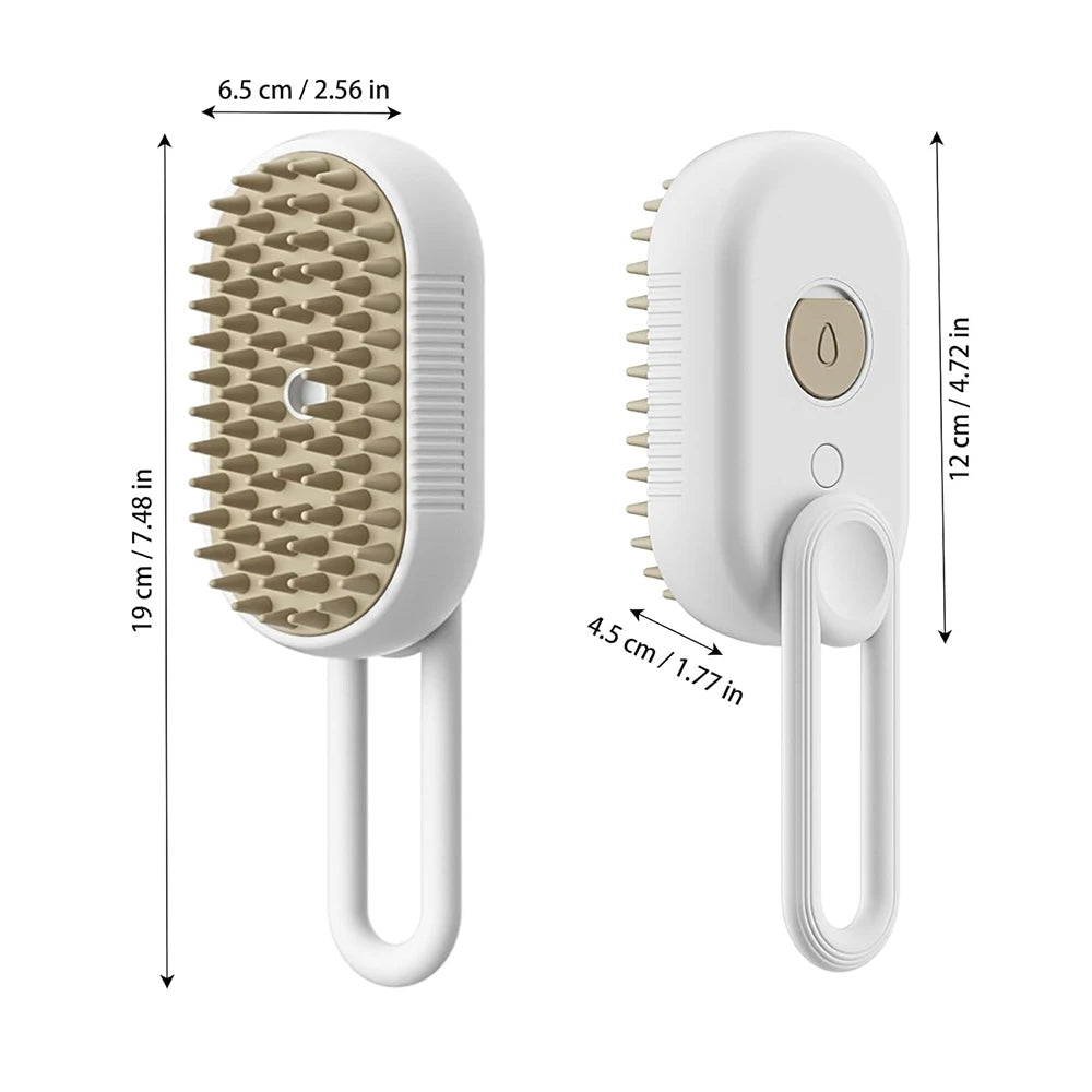 🐾 3-in-1 Pet Steam Brush – Electric Spray Grooming Comb