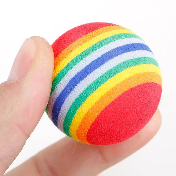 🐱 10PCS Rainbow Cat Toys – Interactive Chew & Play Balls for Cats & Dogs