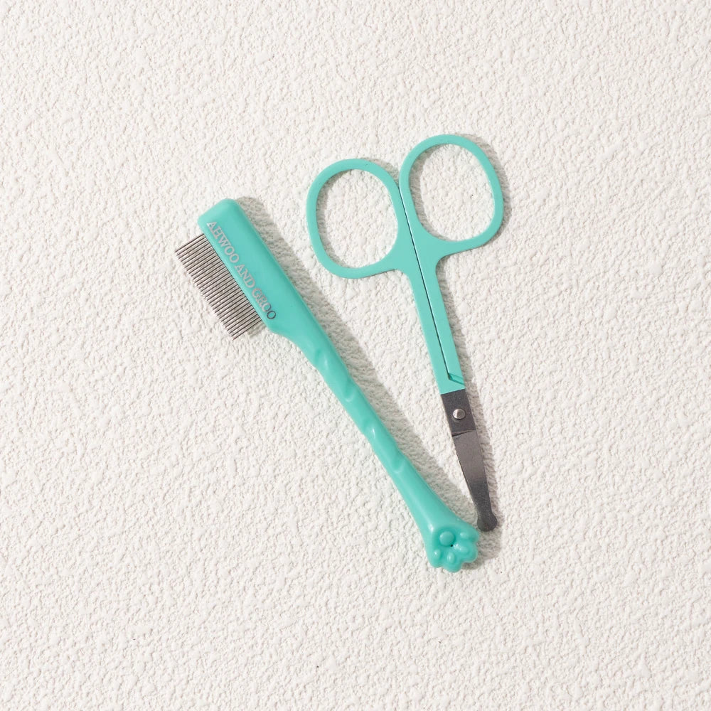 🐾 Pet Facial Cleaning Comb Set – Remove Tear Stains & Keep Your Pet Clean